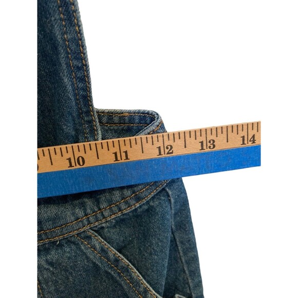 Divided H&M Denim Overall Dress Womens 2 Blue Jean Mini Button Front Sleeveless - Picture 6 of 12